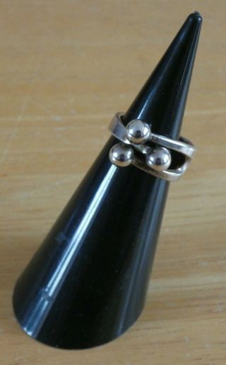 Vintage Norway Sterling Silver Jester Ring By Anna Greta Eker - UK Size N 2
