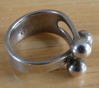 Vintage Norway Sterling Silver Jester Ring By Anna Greta Eker - UK Size N 3