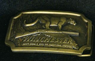498 J - - Buckle Belt Winchester Rifle 1976 Collectible Indiana Metal Craft 3