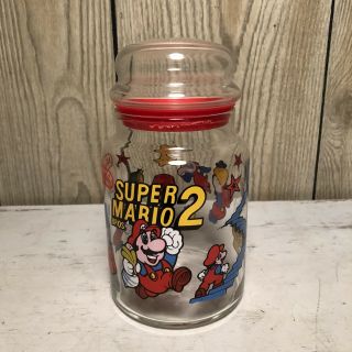Vintage 1989 Nintendo Nes Mario Bros.  2 Glass Canister Jar