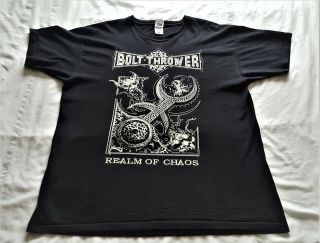 Vintage Rare Bolt Thrower - Realm Of Chaos - Black - T Shirt - Xl