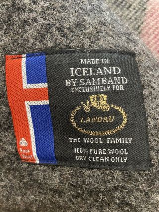 Vtg Samband Of Iceland 100 Wool Plaid Throw Blanket Cabin Blanket 78x61 Thick