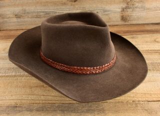 Vintage Akubra Overlander Pure Fur Felt Cowboy Hat Size 57