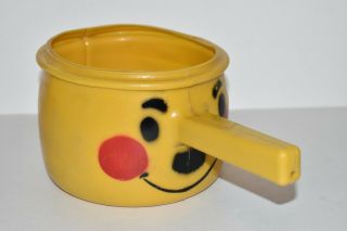 Vintage Tanda Toys England Orange Plastic Pot W/ Smiling Face