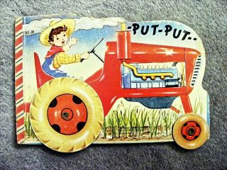 1 Vintage Put - Put Tractor Wheel Toy Book Moving Wheels Samuel Lpwe Prairie Farm