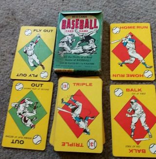 Vintage 1957 Ed - U - Cards Baseball Game Deck Box 36 Cards W/ Rule Sheet