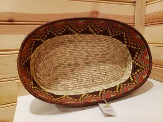 Authentic Handmade African Coiled Grass Weaving - Oblong Bowl Tray Basket 2