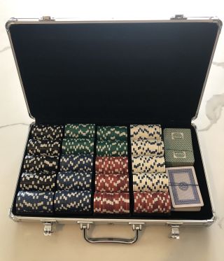 400 Piece Poker Chip Set With Alluminum Hard Case 11.  5 Gram Chips Metal Carrying