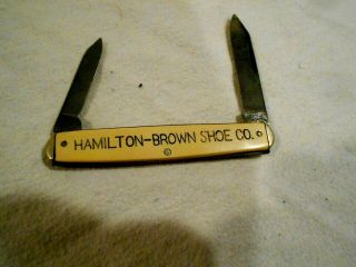 Hamilton Brown Shoe Company Advertising Pocket Knife - C.  W.  Warren
