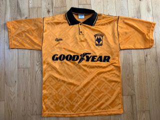 Wolves Shirt Goodyear 1991 34/36” Shirt Bukta Wolverhampton Wanderers Vintage