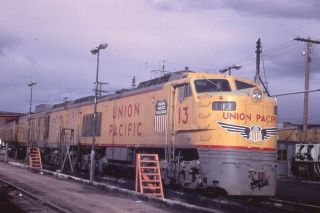 Railroad Slide - Union Pacific 13 Gtel Locomotive 1968 Cheyenne Wyoming Wy Up