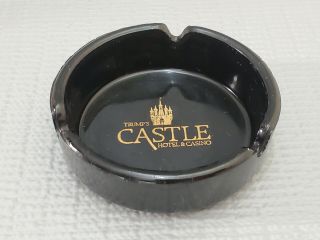 Vintage Trump Castle Hotel/casino Black Glass Ashtray 3.  5  W 1  T