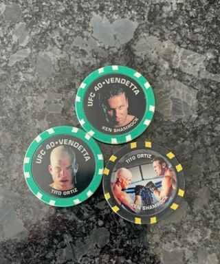 Ufc 40 Tito Ortiz Vs Ken Shamrock Vendetta Poker Casino Chip Set Rare