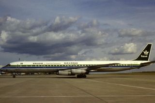 35mm Colour Slide Of Leased Saudia Cargo Dc - 8 - 63cf Tf - Fle In 1981