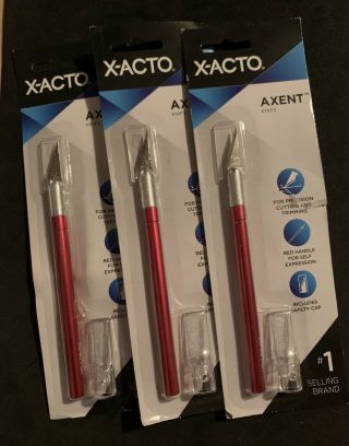 (3) X - Acto Axent Craft Knife Red X3036