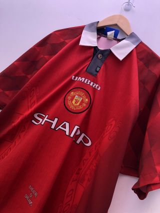 Vintage Manchester United Shirt Jersey 1996 - 98 Home Umbro Sharp Xl
