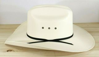 Smithbilt Canvas Cattleman Calgary,  Cream W/ Black Band Cowboy Hat Size M Exc
