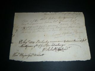 Revolutionary War Military Document 1779 Dated - Army Discharge J.  Montgomery