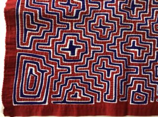 Mola Reverse Applique Panama Kuna Indian Hand Stitched Abstract Folk Art Textile