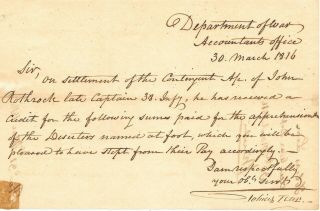 Revolutionary War Tobias Lear George Washington Secretary Letter Signed 1816