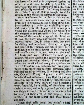 REVOLUTIONARY WAR ERA Enemy LONDON Chronicle England Old 1777 Newspaper 3