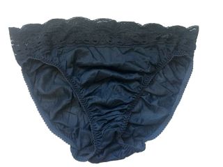 Vtg Olga Nylon Lace Panties Hi Cut Black Lace Size 6 23113