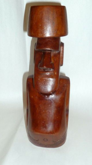 Easter Island Carved Wood Moai Rapa Nui Polynesian Tiki Bar Totem 9 "
