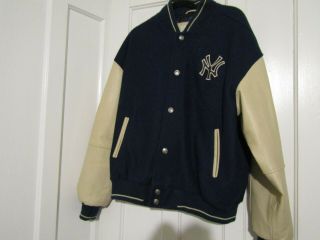 York Yankees Baseball Varsity Jacket Vintage Wool Leather Giii Vgc