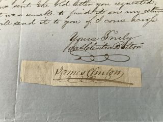 REVOLUTIONARY WAR WIA YORKTOWN GENERAL COLONEL 2nd NY CLINTON AUTOGRAPH SIGNED 2