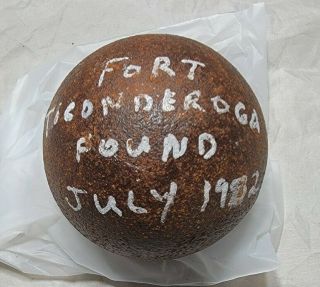 American Revolutionary War Cannon Ball Found At Fort Ticonderoga In 1982
