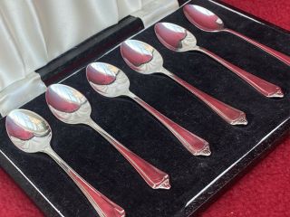1959 Vintage Solid Sterling Silver 6 X Tea Spoons With Case