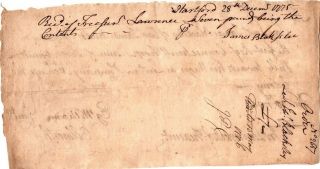 Dec.  1775,  Siege of Boston,  Oliver Ellsworth,  James Blakesley,  signed pay order 2