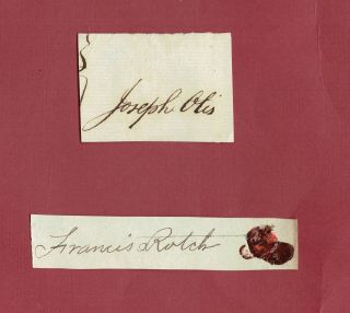(2) Two Revolutionary War Patriot Autographs - Cut Signatures (see Photo)