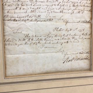 Rob Morris 1778 Senator Letter Signature Declaration of Independence Signer 4