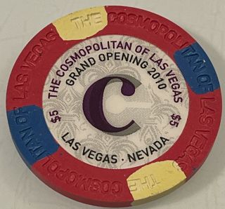 The Cosmopolitan Grand Opening $5 Casino Chip Las Vegas Nevada 3.  99