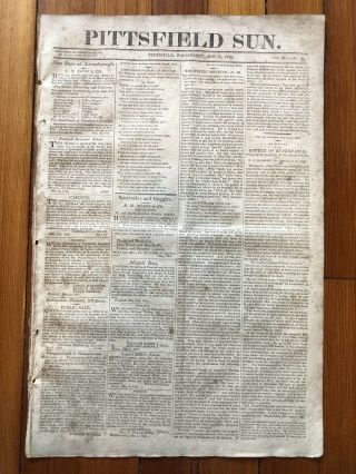 Best 1818 Newspaper Henry Dearborn Eyewitness Account Of Battle Of Bunker Hill