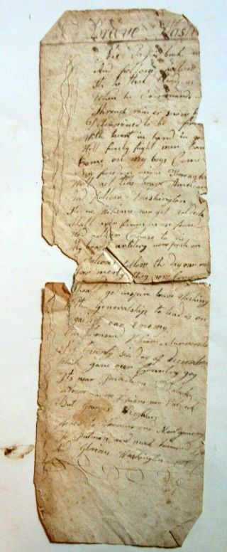2/3 Of Handwritten Revolutionary War Era Poem " Brave Washington "