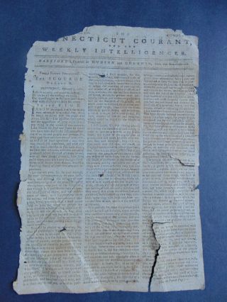 The Connecticut Courant - August 22,  1780 - Revolutionary War Newspaper