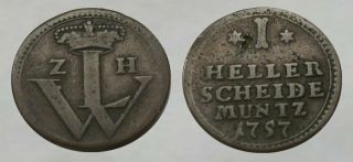 ☆ Remarkable ☆ 1757 Hessian / Revolutionary War Era Coin ☆ Hesse - Cassel
