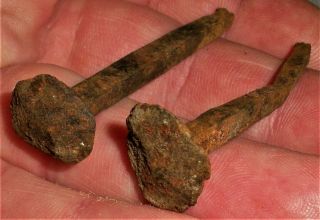 C.  1776 Revolutionary War Rose Head Iron Forge Nails Found Fort Ticonderoga Vafo