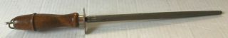 Vintage Case Xx Knife Sharpener Honing Rod Wooden Handle Steel