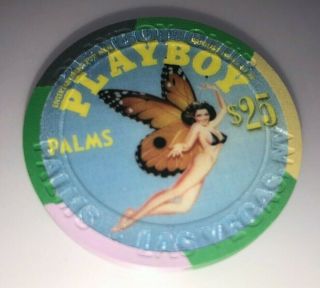 Palms Casino Las Vegas Nevada $25 Chip Vintage Playboy Sexy Butterfly