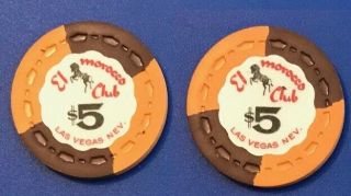 El Morocco Club Casino Las Vegas Nevada $5 Small Crown Mold Chip
