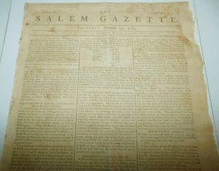 Jan.  23,  1783 Salem Gazette Revolutionary War Newspaper 2
