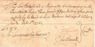 Oct.  1775,  Siege Of Boston,  Oliver Ellsworth,  Elias Hopkins,  Signed Pay Order