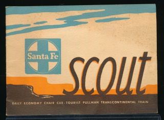 Santa Fe Scout 1942 Tourist Pullman Transcontinental Train Brochure