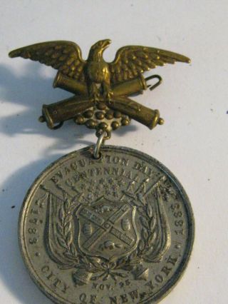 1883 City Of York Evacuation Medal,  With Eagle & Crossed Cannons