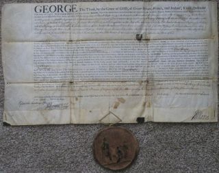 1766,  Sir Henry Moore,  York,  Military Land Grant Signed,  Huge Wax Seal