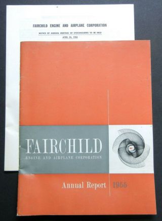 Vtg 1954 Fairchild Engine & Airplane Corp Annual Report Aircraft Guided Missiles