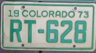 Vintage Colorado 1973 Motorcycle License Plate Rt - 628